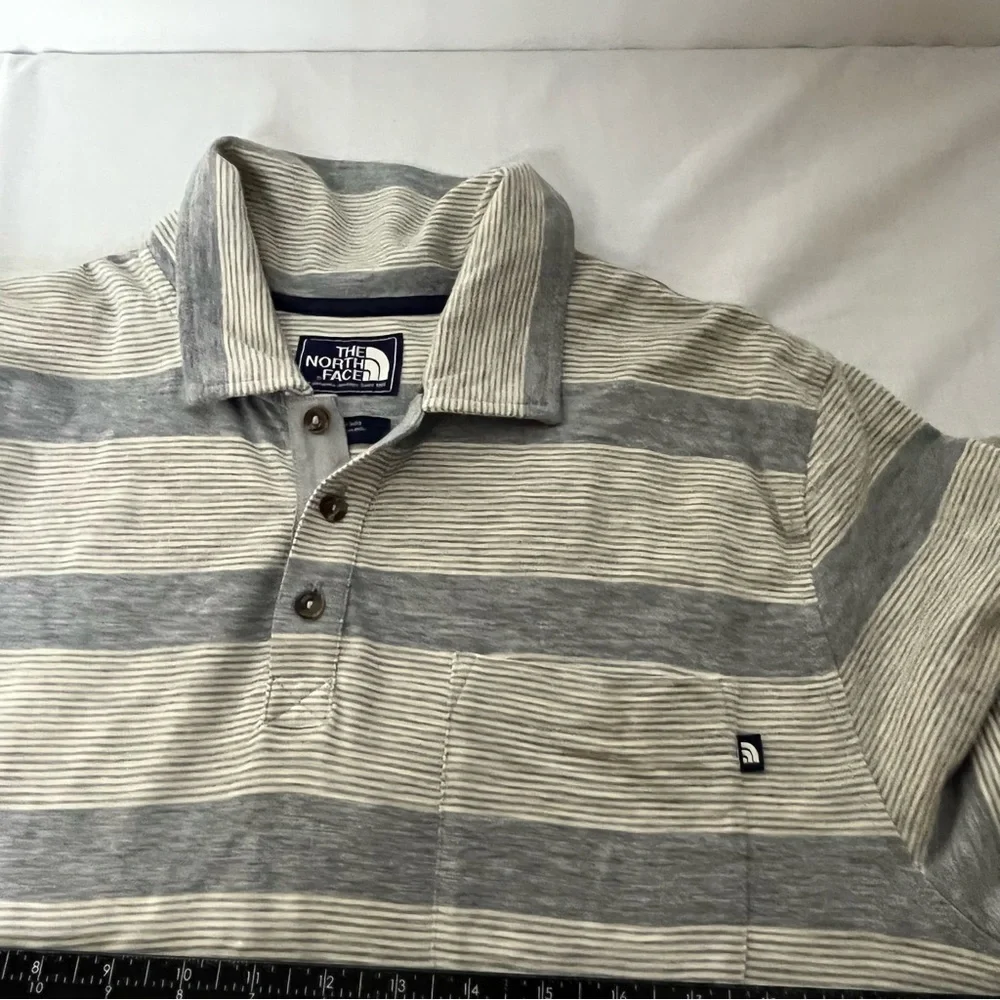 The North Face Lot Of 2 Polo Shirt Mens Large Striped Cotton Outdoors Size Large